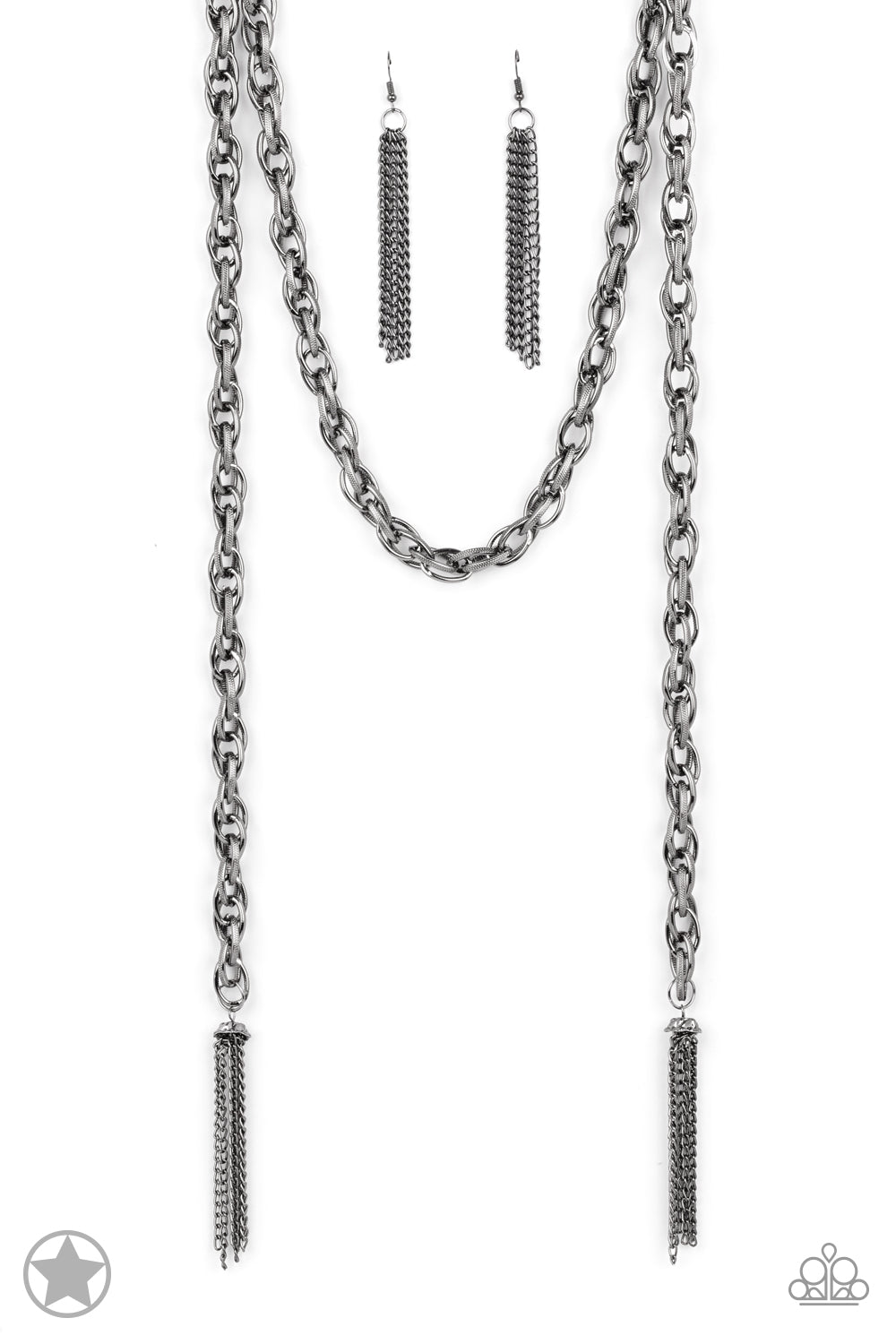 Paparazzi Necklace ♥ SCARFed for Attention ♥ - Gunmetal