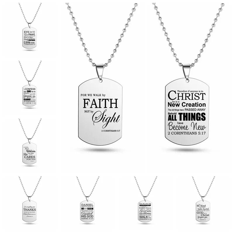 Classic Christian ~ Stainless Steel Pendant ~ 'Wear His Word" Collection