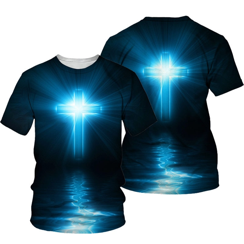 3D Cross Print Men T-shirt Jesus | "Wear Your Faith" Collection