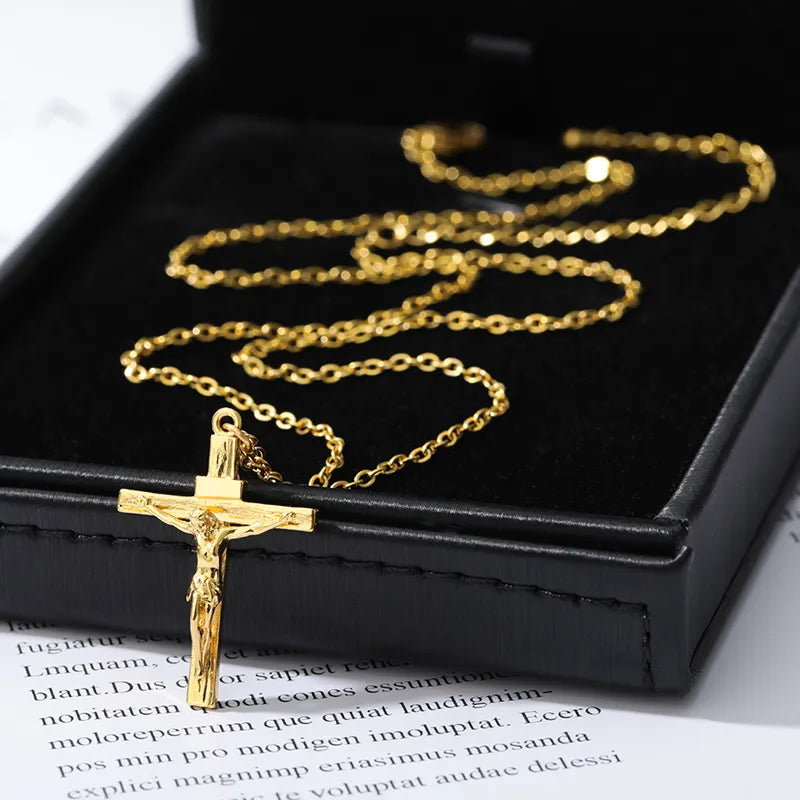 Christian Jesus Cross Necklace Stainless Steel