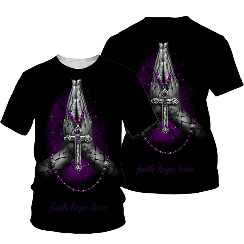 3D Cross Print Men T-shirt Jesus | "Wear Your Faith" Collection