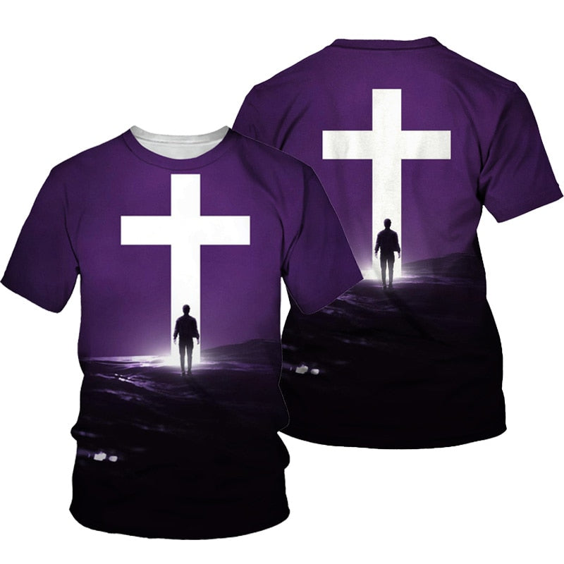 3D Cross Print Men T-shirt Jesus | "Wear Your Faith" Collection