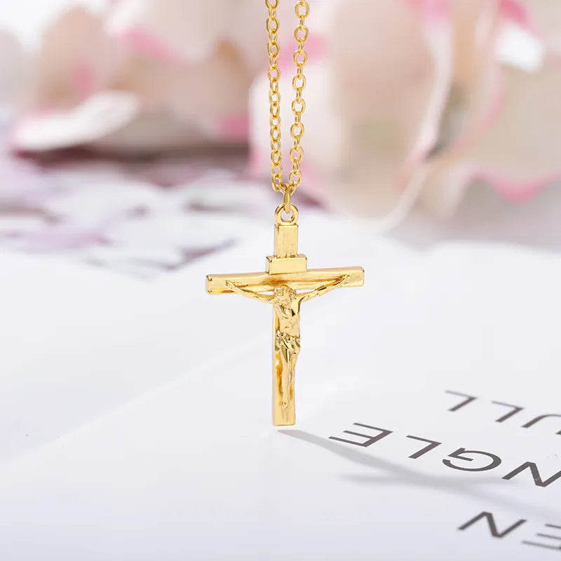 Christian Jesus Cross Necklace Stainless Steel