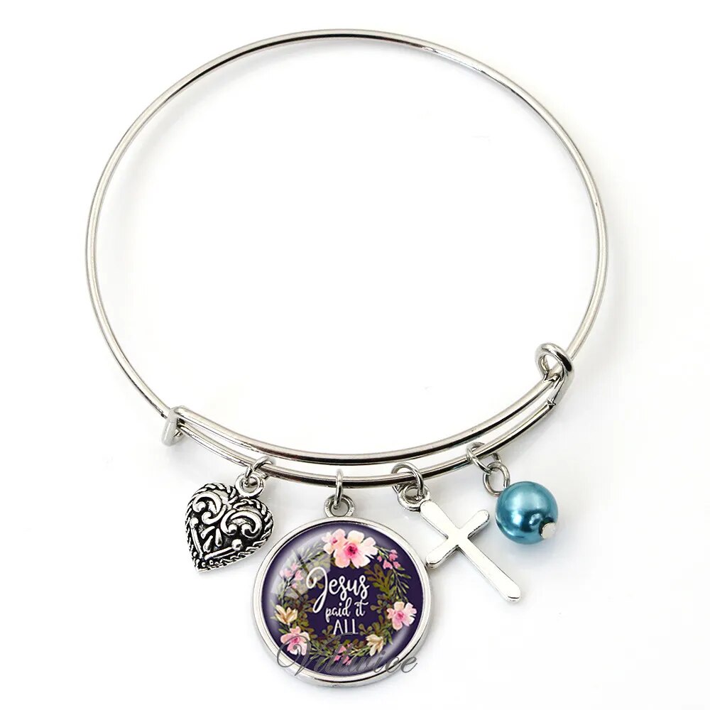 Expandable Wire Cuff Bangle Bracelet ~ "Wear Your Faith " Collection