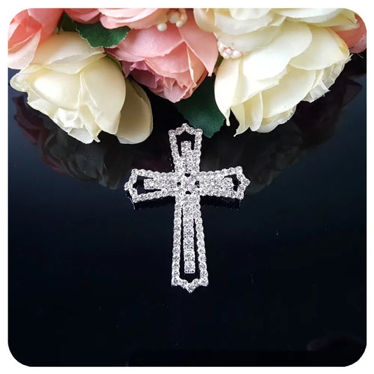 Rhinestone ~  Cross Brooch Pin ~ Gift of Faith Collection