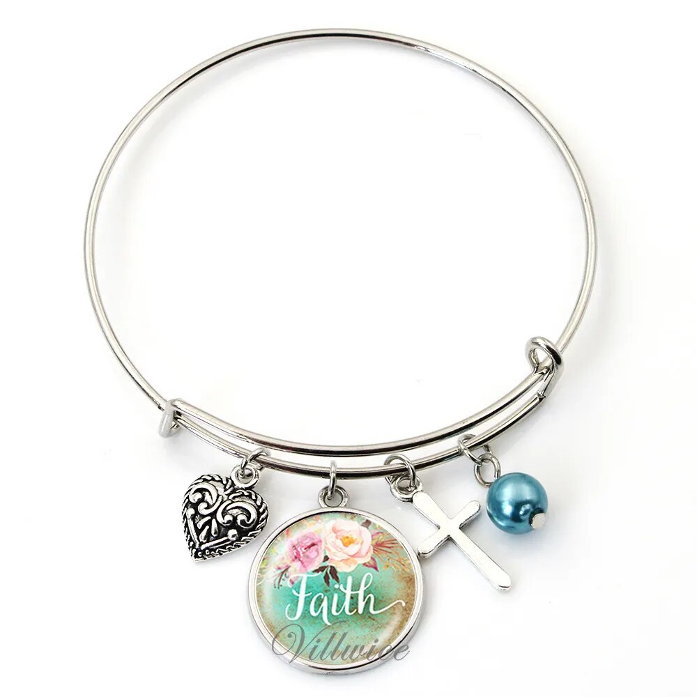 Expandable Wire Cuff Bangle Bracelet ~ "Wear Your Faith " Collection