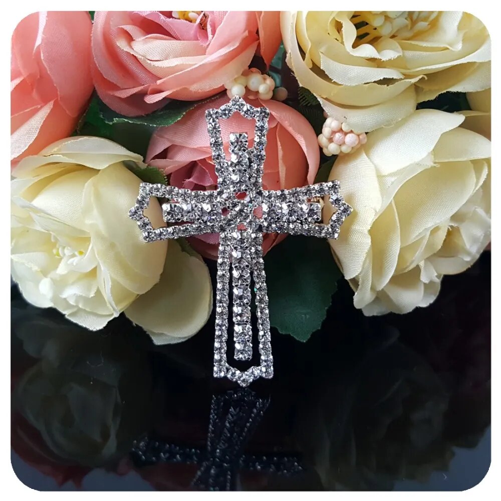 Rhinestone ~  Cross Brooch Pin ~ Gift of Faith Collection