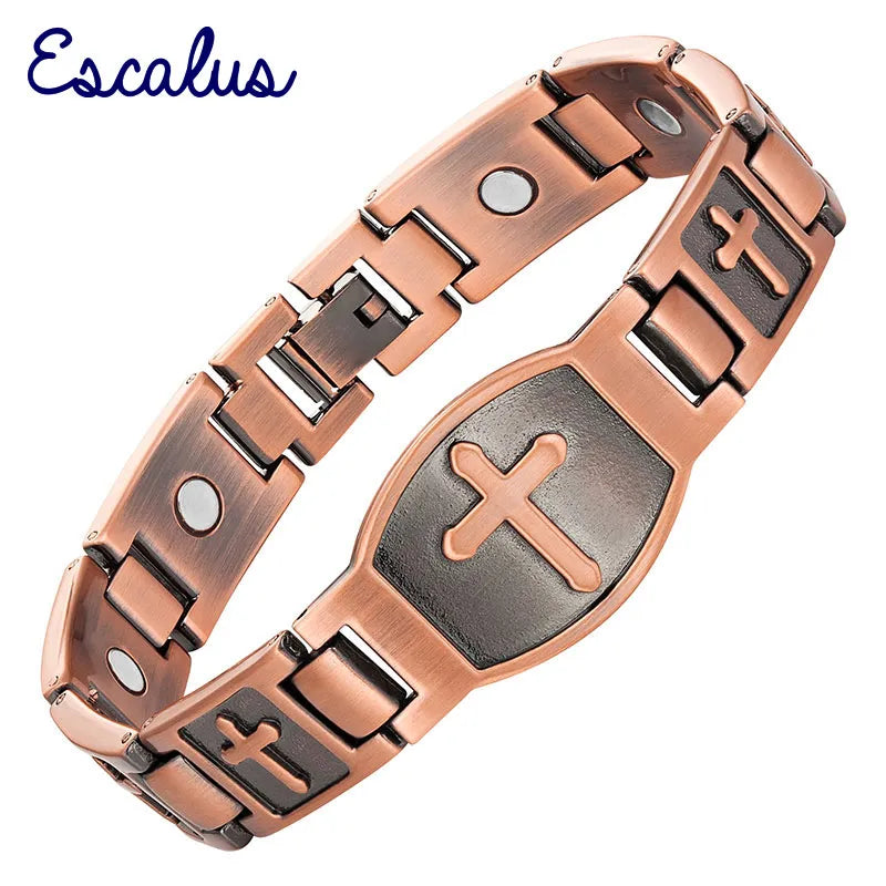 Escalus Cross Pattern Magnetic Bracelet For Men