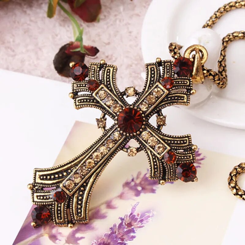 Cross Adjustable Bail Pendant Christian Cross