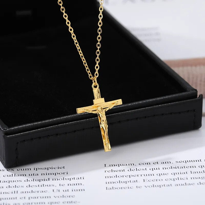 Christian Jesus Cross Necklace Stainless Steel