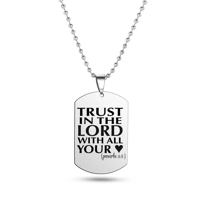 Classic Christian ~ Stainless Steel Pendant ~ 'Wear His Word" Collection