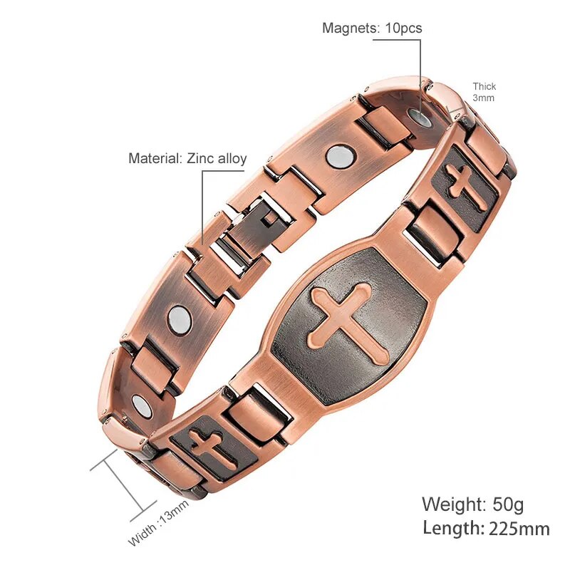 Escalus Cross Pattern Magnetic Bracelet For Men