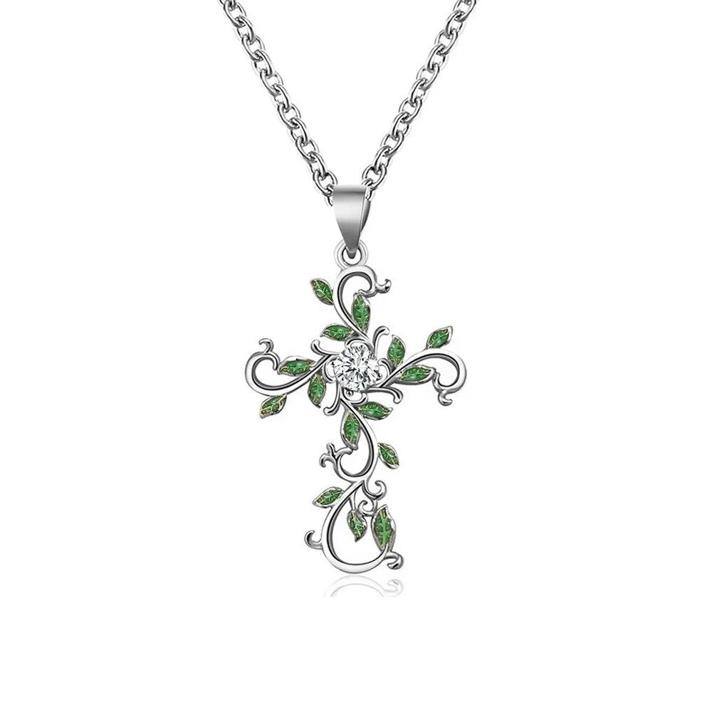 Classic Flower Cross Necklace