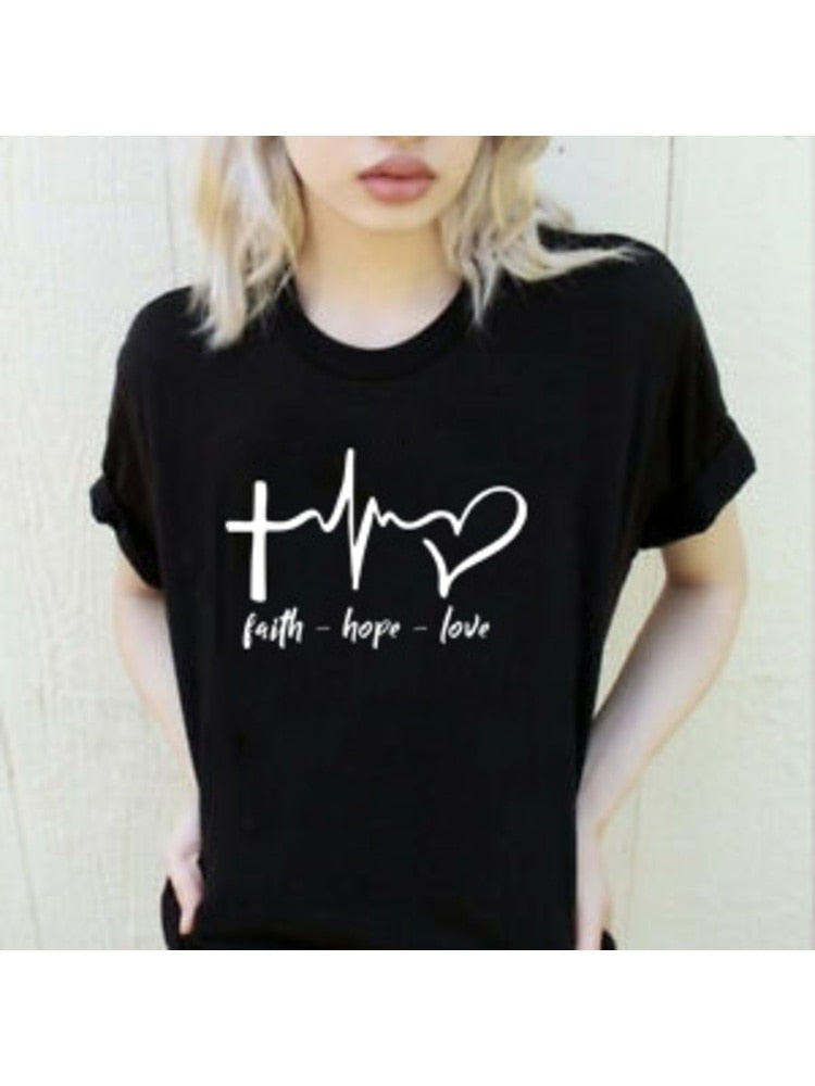 Faith Hope Love Print Summer T Shirt ~ 'Wear Your Faith" Collection