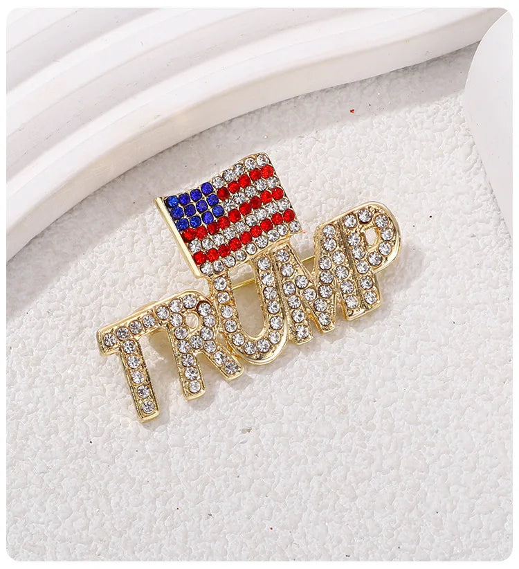 TRUMP America Flag Brooch