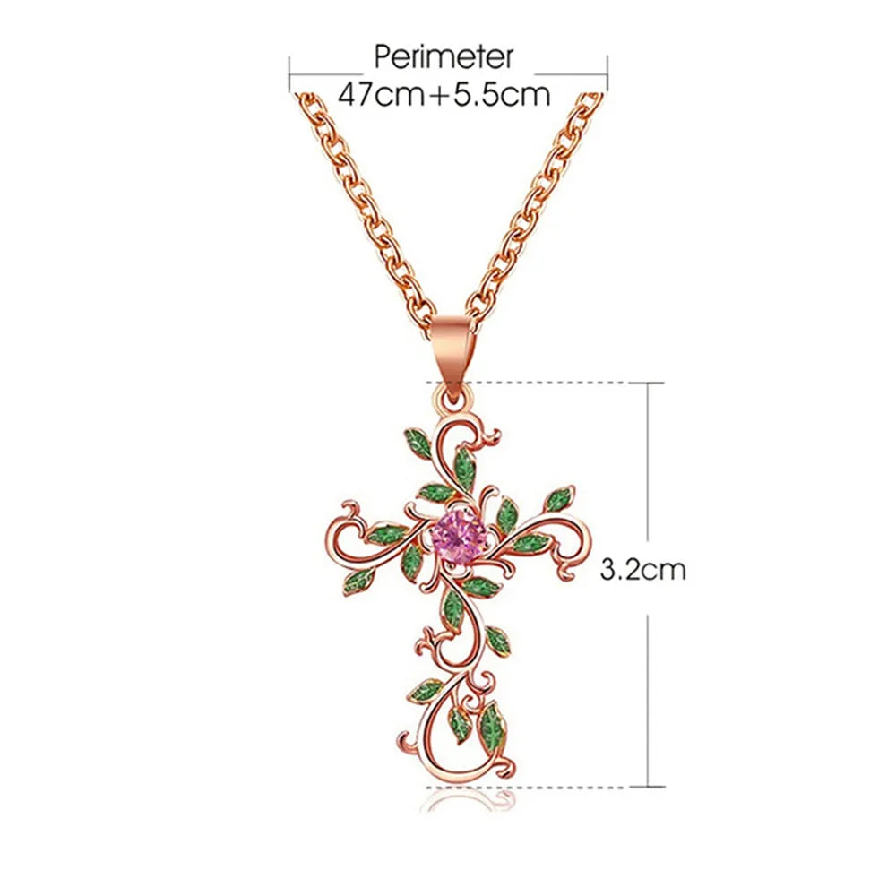 Classic Flower Cross Necklace