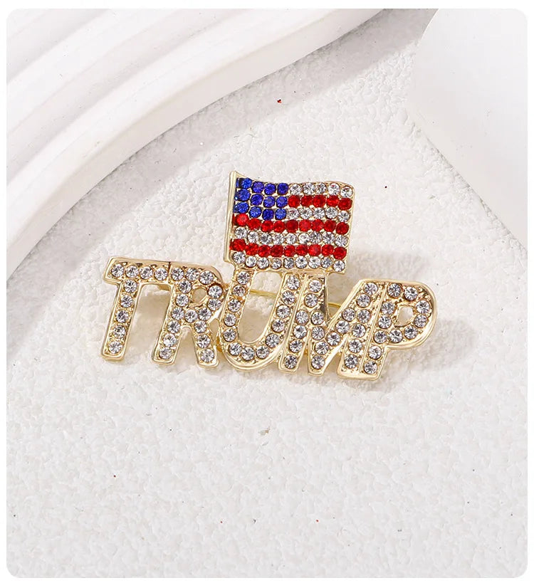 TRUMP America Flag Brooch