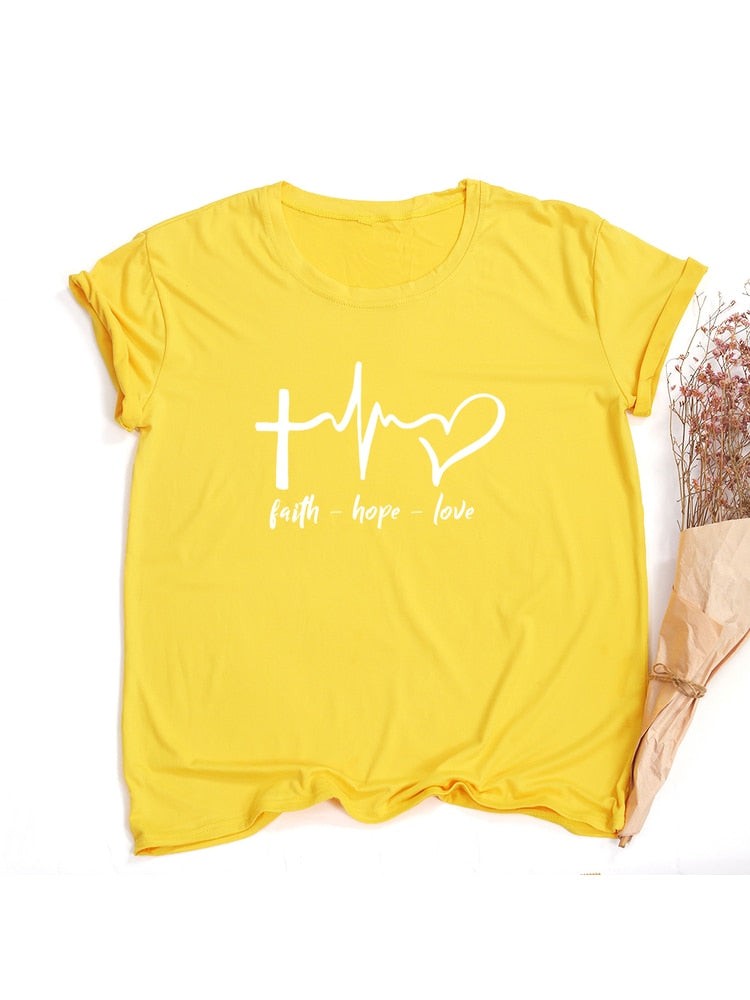 Faith Hope Love Print Summer T Shirt ~ 'Wear Your Faith" Collection