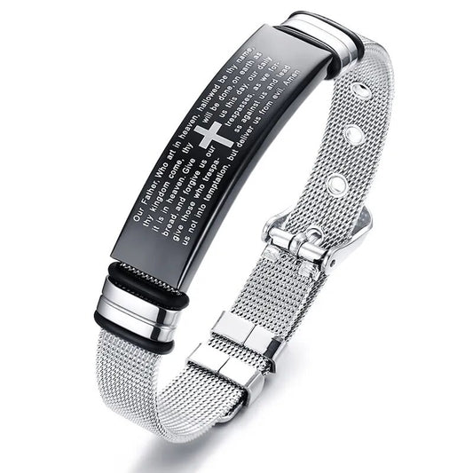 Custom Cross Men Stainless Steel Bracelet