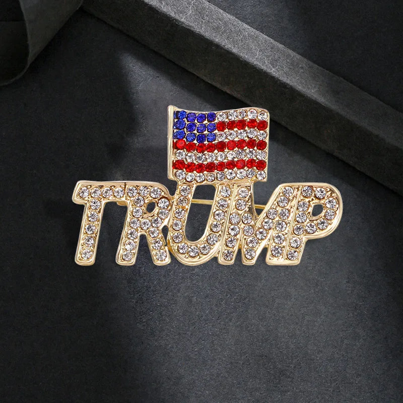 TRUMP America Flag Brooch