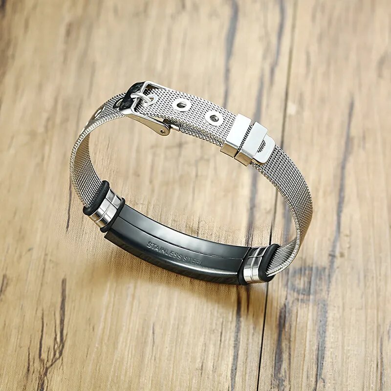 Custom Cross Men Stainless Steel Bracelet