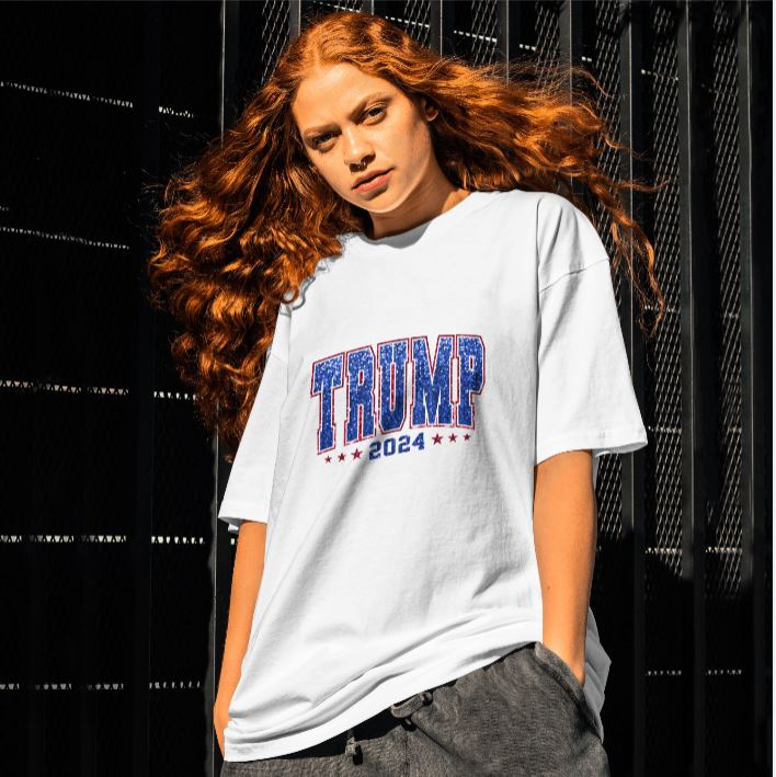 Trump 2024 Faux Sequins Women's T-Shirt |  TRUMP COLLECTION ~ BeJeweled By Julie