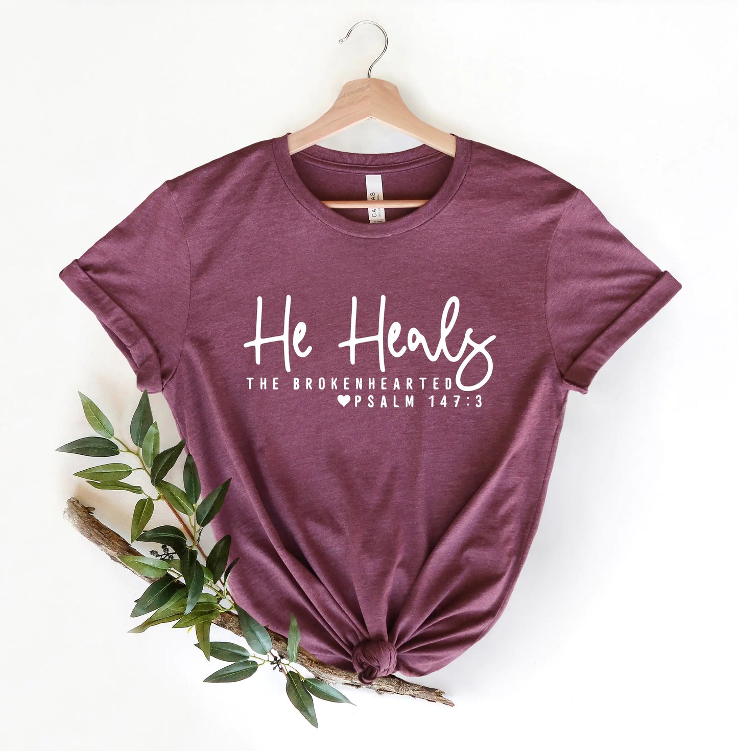 He Heals The Broken Hearted - Christian Shirt  ~ "Wear Your Faith" Collection