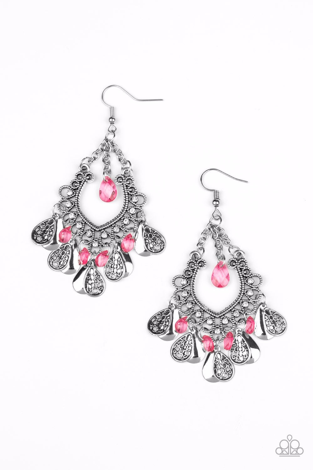 Paparazzi pink wood earrings Outlet