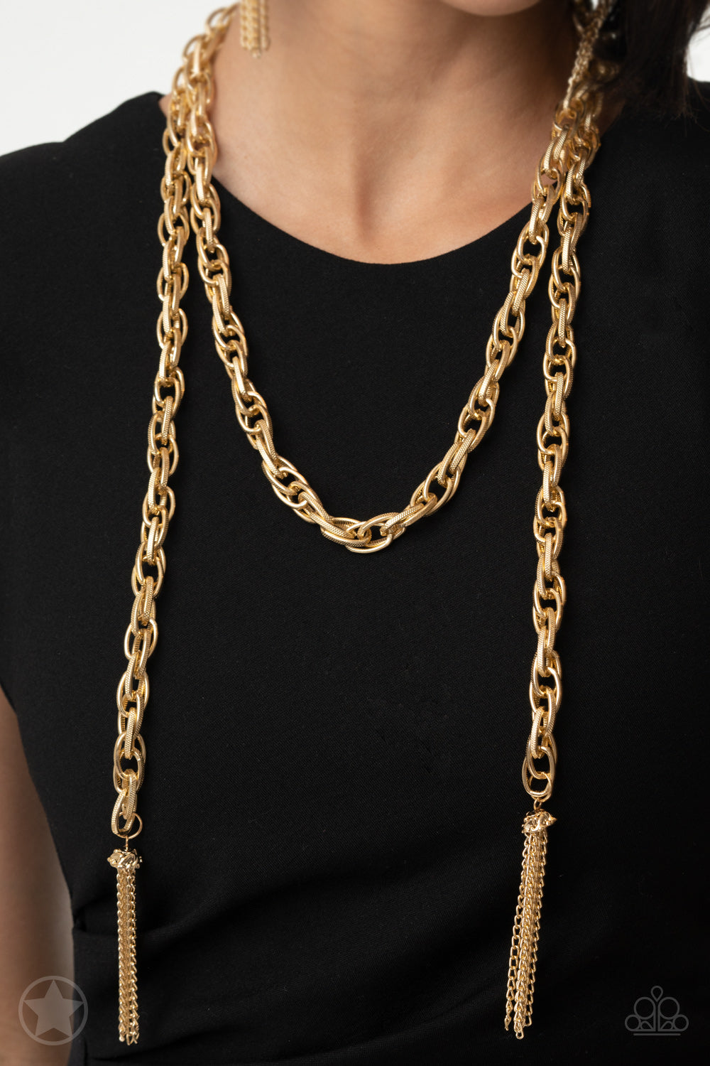 Paparazzi Necklace ♥ SCARFed for Attention ♥ - Gold