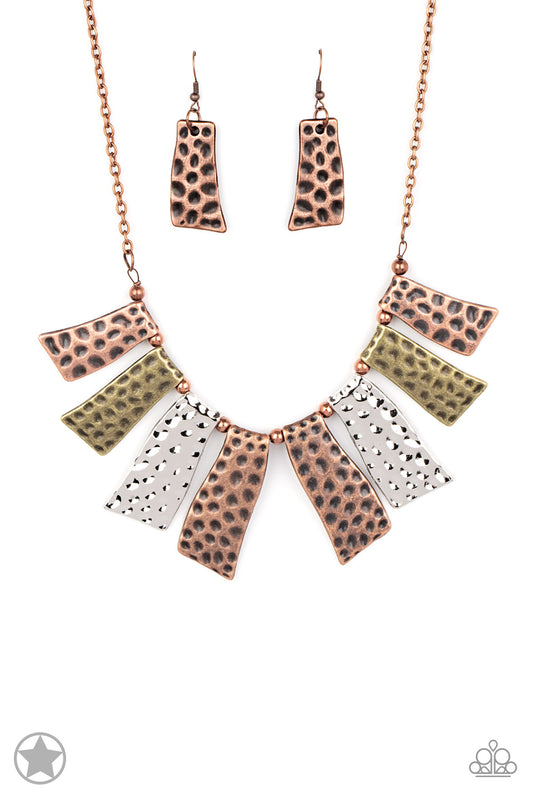 Paparazzi Necklace ♥ A Fan Of The Tribe ♥ Multi, Copper