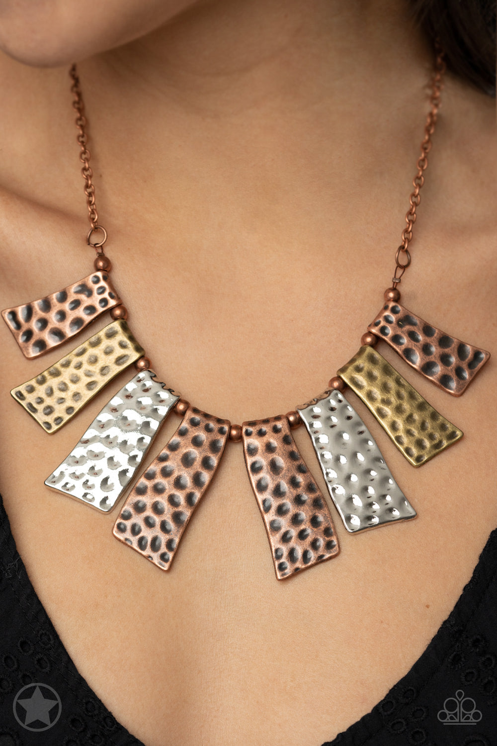 Paparazzi Necklace ♥ A Fan Of The Tribe ♥ Multi, Copper