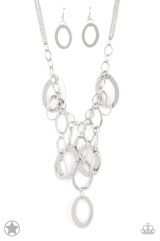 Paparazzi Necklace Blockbuster ~ A Silver Spell - Silver