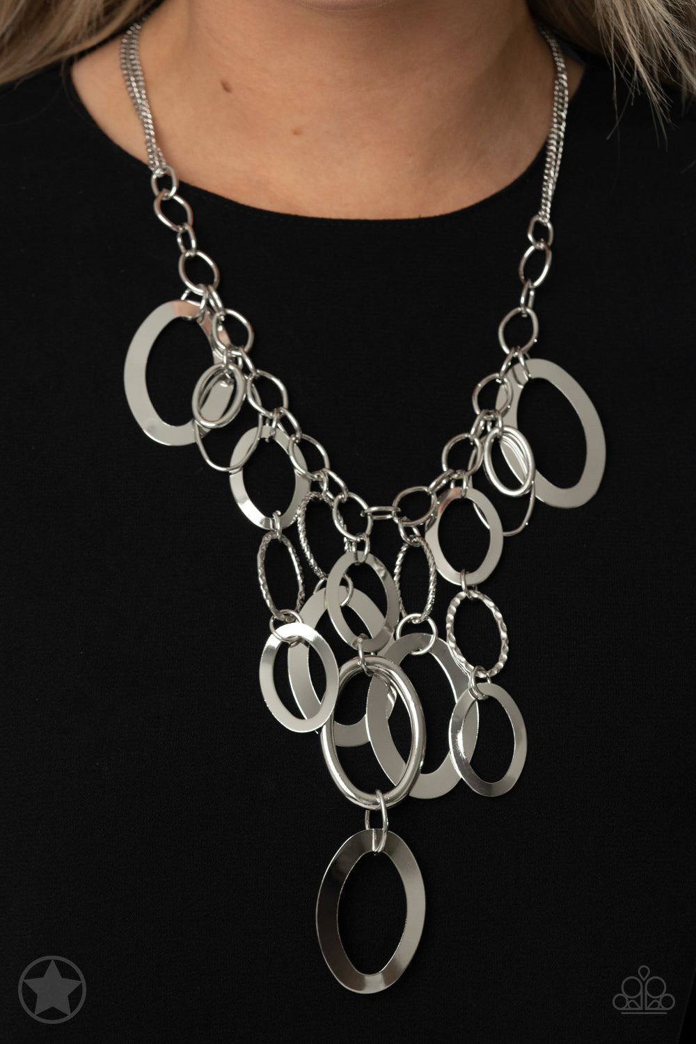 Paparazzi Necklace Blockbuster ~ A Silver Spell - Silver