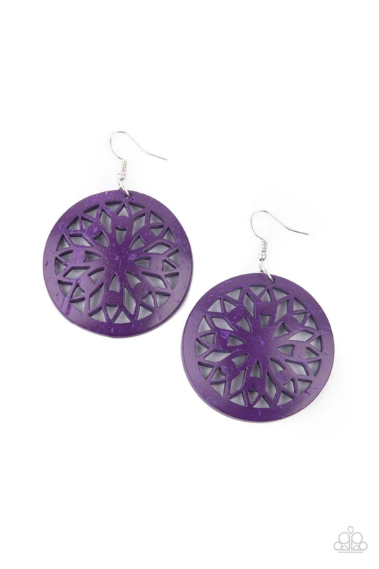 Paparazzi Earrings ~ Ocean Canopy - Purple