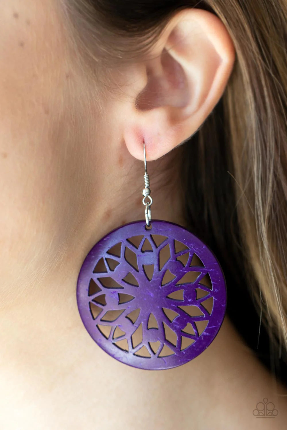 Paparazzi Earrings ~ Ocean Canopy - Purple