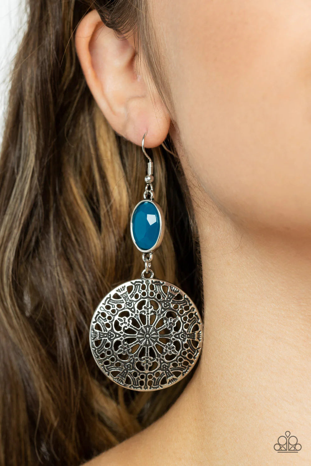 Paparazzi Earrings ~ Eloquently Eden - Blue