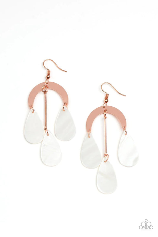 Paparazzi Earrings ~ Atlantis Ambience - Copper