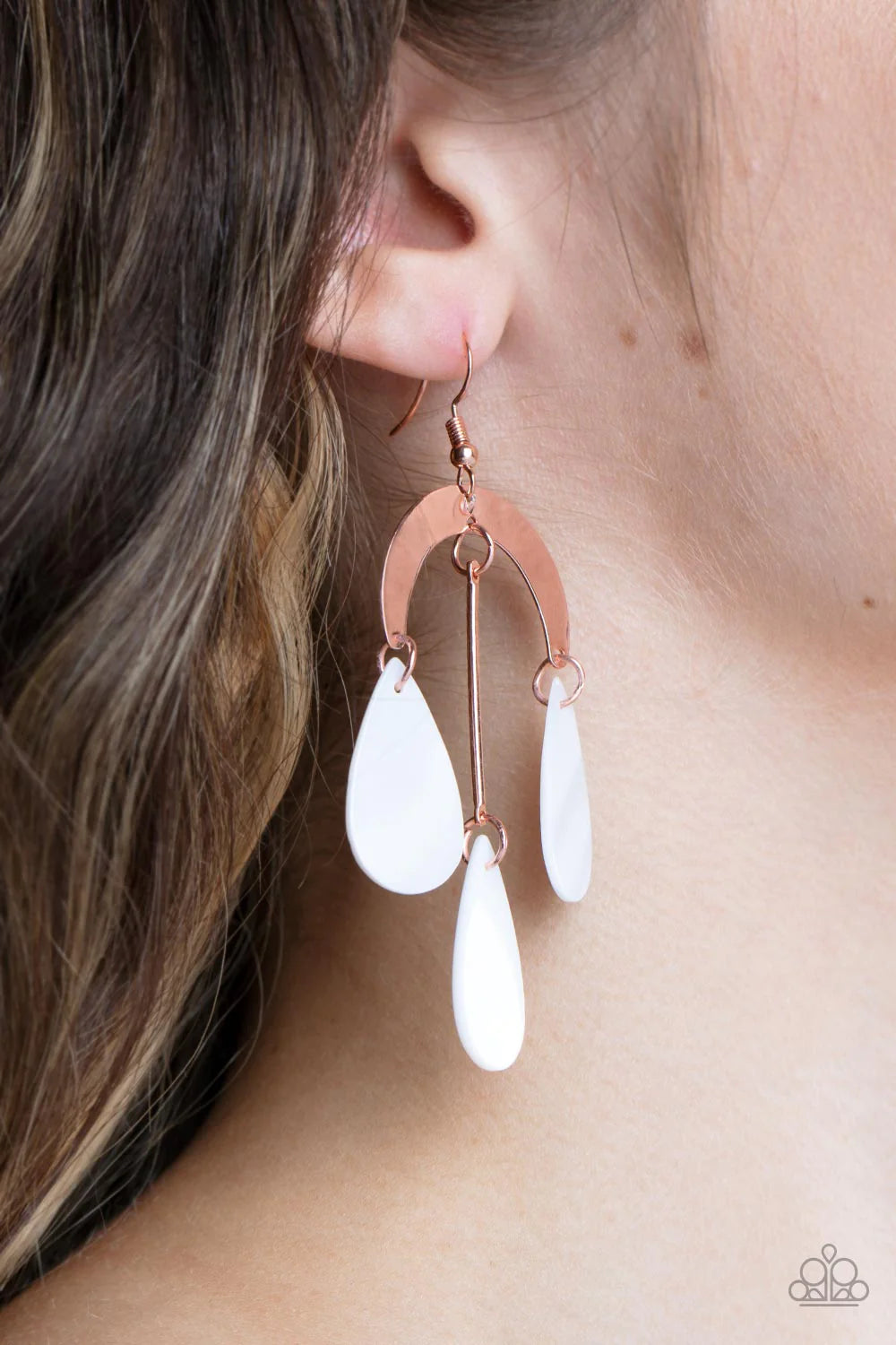 Paparazzi Earrings ~ Atlantis Ambience - Copper