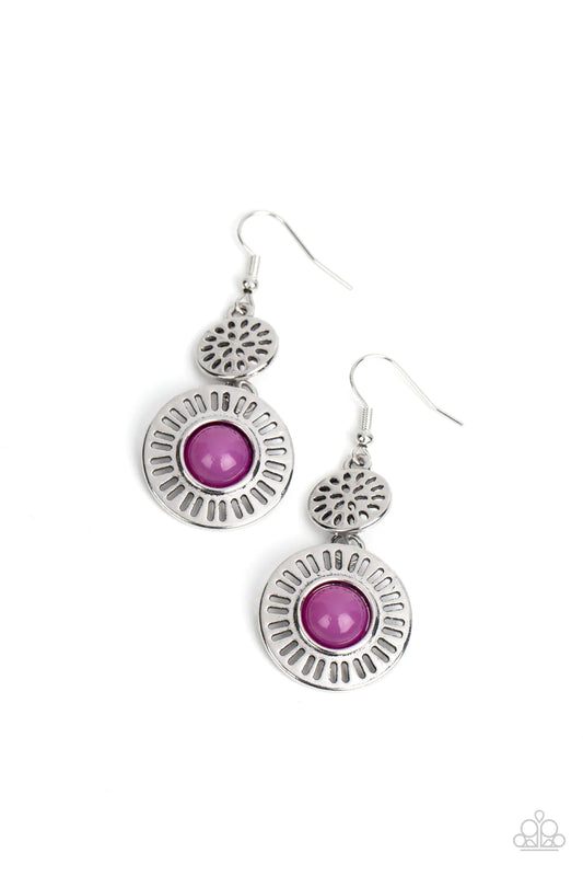 Paparazzi Earrings~ Ocean Orchard - Purple