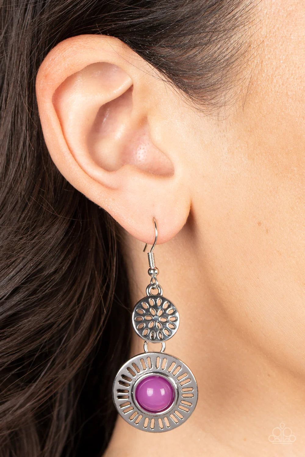 Paparazzi Earrings~ Ocean Orchard - Purple