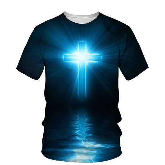 3D Cross Print Men T-shirt Jesus | "Wear Your Faith" Collection